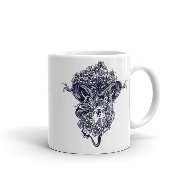 Dragons White glossy mug