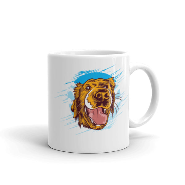 Happy Dog White glossy mug