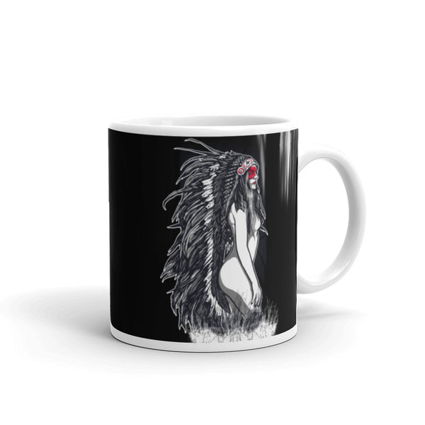 Warrior Girl White glossy mug