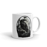 The Raven White glossy mug