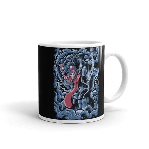 Wallstreet Wolf White glossy mug