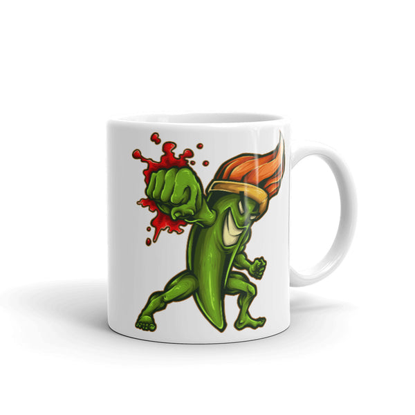 Brush Fighter White glossy mug