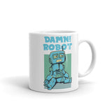 Damn Robot White glossy mug