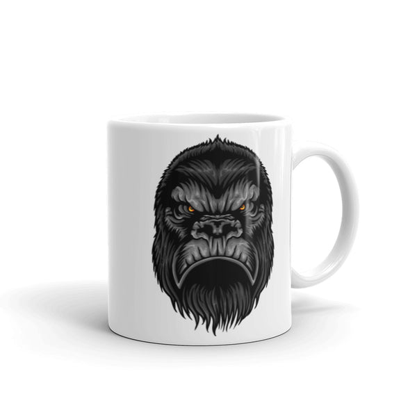 Gorilla Head White glossy mug