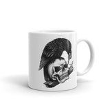 Skull Crow White glossy mug