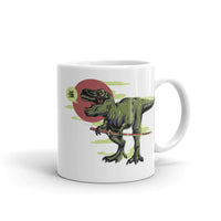 T-Rex with Sword White glossy mug