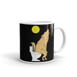 Wolf Potty White glossy mug