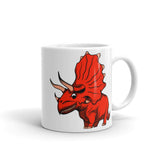 Monster Triceratops White glossy mug