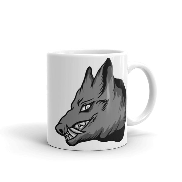 Monster Wolf White glossy mug