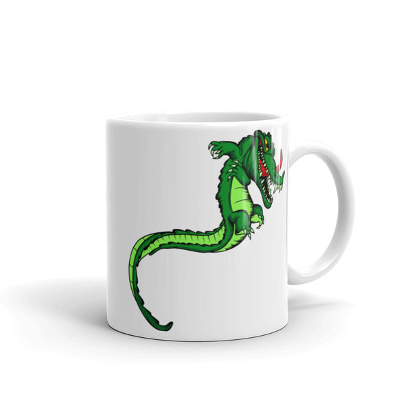 Monster Alligator White glossy mug