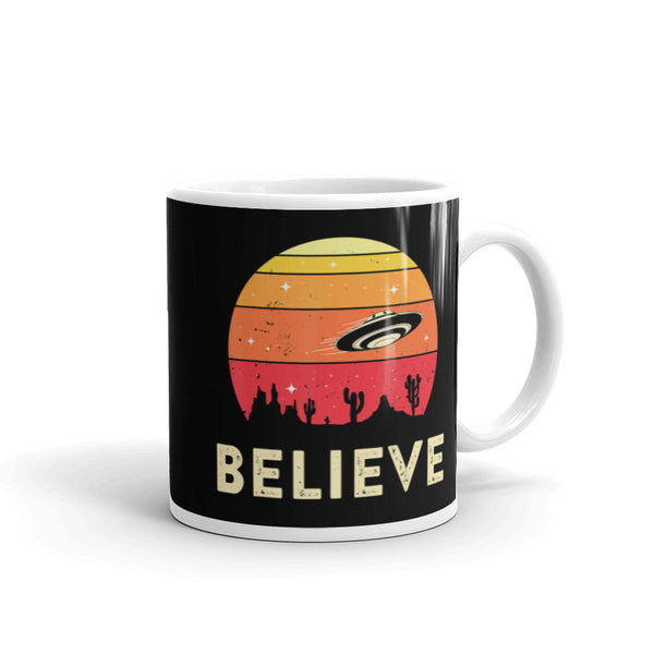 Believe (Desert) White glossy mug