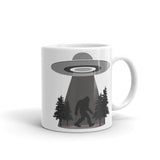 Bigfoot Abduction White glossy mug