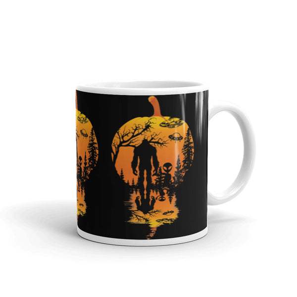 Cryptid Pumpkin White glossy mug