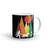 Cryptid Trail White glossy mug