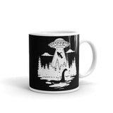 Nessie Watching Bigfoot Abduction White glossy mug