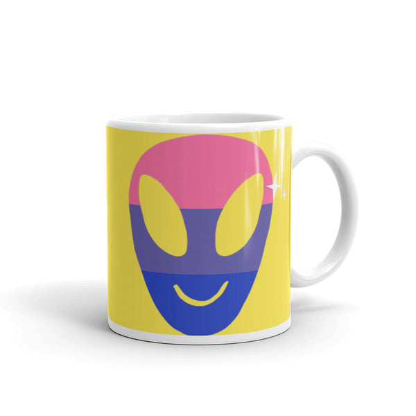 Happy Alien White glossy mug