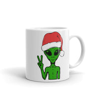 Alien Santa White glossy mug