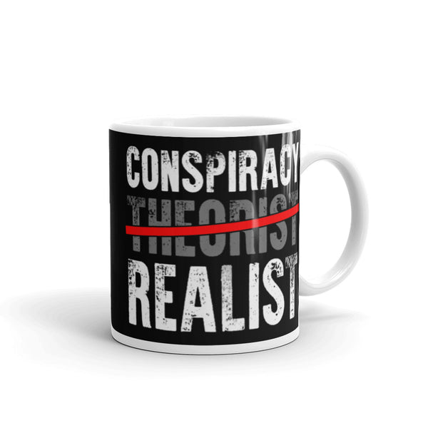 Conspiracy Realist White glossy mug