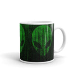 Alien Matrix White glossy mug