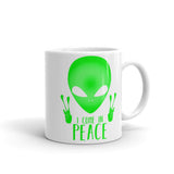 I Come in Peace 1 White glossy mug