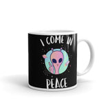 I Come in Peace 3 White glossy mug