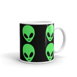 Alien Heads 2 White glossy mug