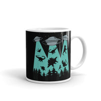 Dino Abduction 1 White glossy mug