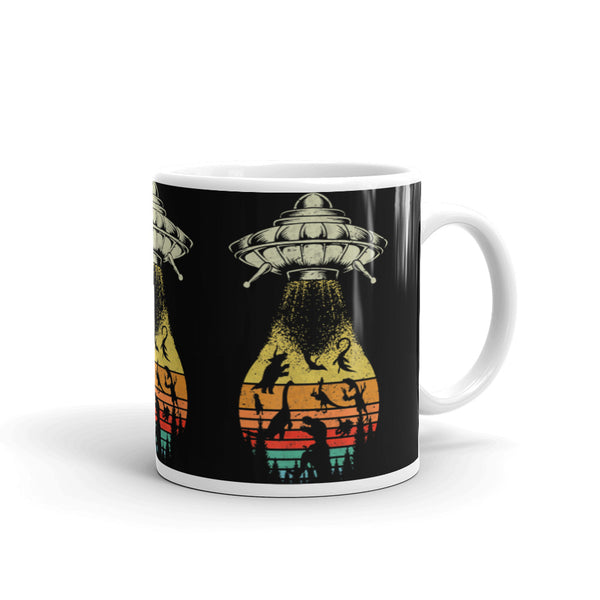 Dino Abduction 2 White glossy mug