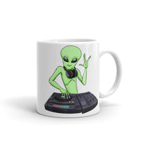 Alien DJ White glossy mug