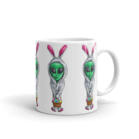 Alien Easter Bunny White glossy mug