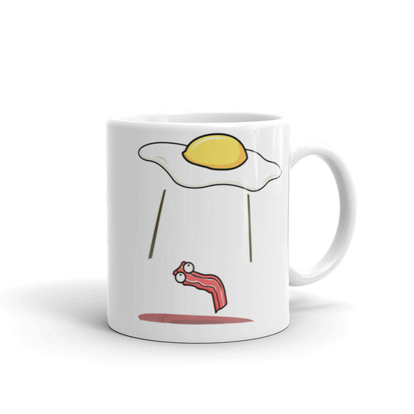 Bacon Abduction 2 White glossy mug