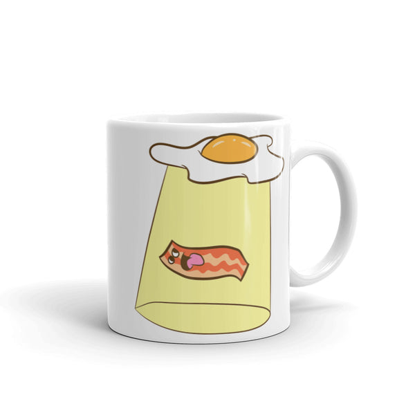 Bacon Abduction 3 White glossy mug