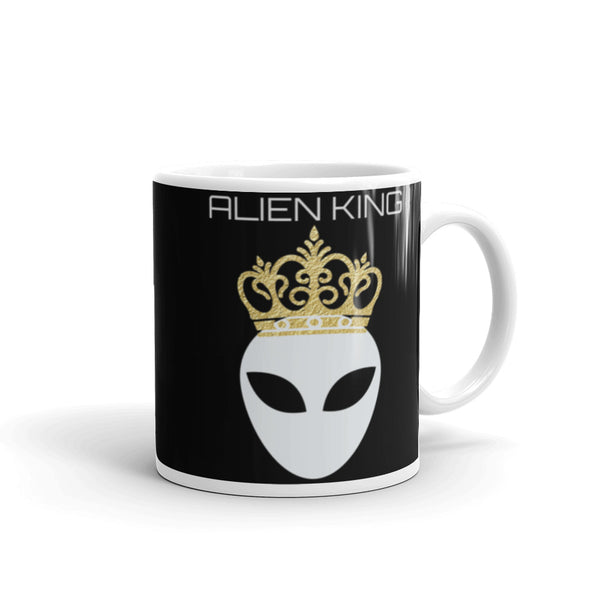 Alien King White glossy mug