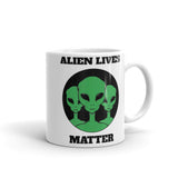 Alien Lives Matter White glossy mug