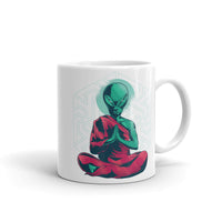 Alien Meditate 2 White glossy mug