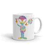 Alien Tie-dye White glossy mug