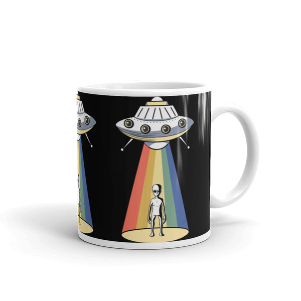 Alien Beam White glossy mug