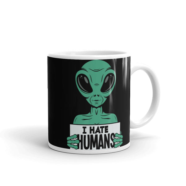 I Hate Humans White glossy mug