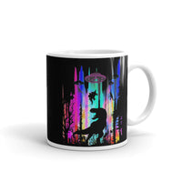 UFO T-rex White glossy mug