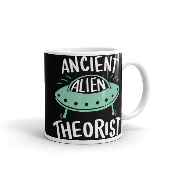 Ancient Alien Theorist White glossy mug