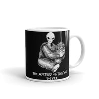 The Mystery of Bigfoot Solved White glossy mug