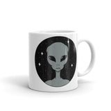 The Visitor White glossy mug