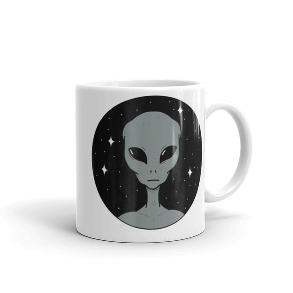 The Visitor White glossy mug