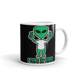 I Come in Peace Alien White glossy mug