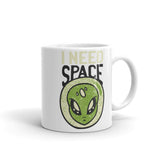 I Need Space White glossy mug