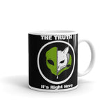 The Truth (Alien Cat) White glossy mug