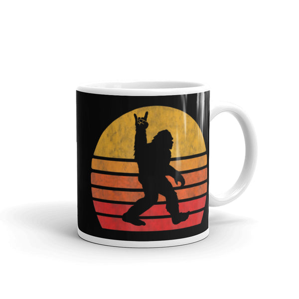 Bigfoot Rocks 2 White glossy mug