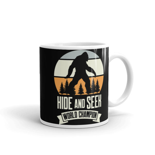 Hide and Seek World Champion (Bigfoot) White glossy mug