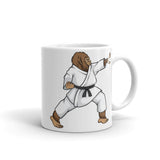 Karate Bigfoot White glossy mug