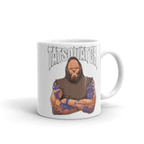 Tatsquatch White glossy mug